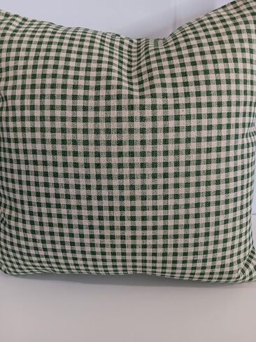 Pillow Cover Choose Size Dark Green and Cream Gingham Check Custom Made Lumbar or Square in Saudi Arabia