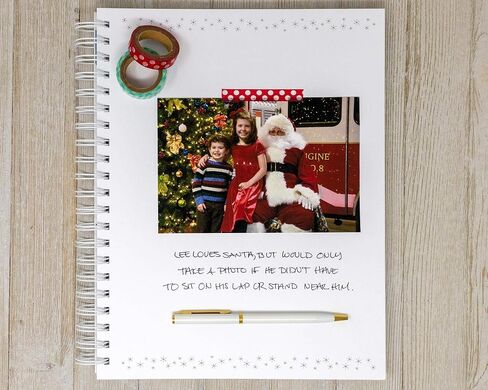 Christmas Album & Memory Book - Hard Cover Personalized Card Photo Book & Journal - Photos with Santa Book (Christmas Plaid) in Saudi Arabia