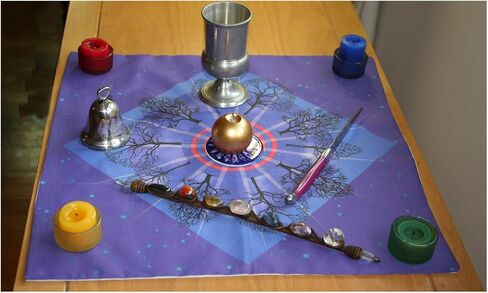 Altar Cloth or Tarot Mat - Ring of Winter Trees - Pagan or Wiccan Altar or Tarot Cloth for Rituals, Tarot Readings & Fortune-telling in Saudi Arabia