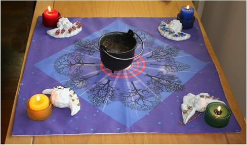 Altar Cloth or Tarot Mat - Ring of Winter Trees - Pagan or Wiccan Altar or Tarot Cloth for Rituals, Tarot Readings & Fortune-telling in Saudi Arabia