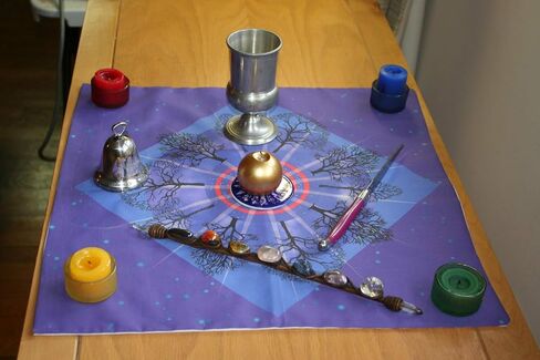 Altar Cloth or Tarot Mat - Ring of Winter Trees - Pagan or Wiccan Altar or Tarot Cloth for Rituals, Tarot Readings & Fortune-telling in Saudi Arabia