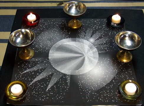 Altar Cloth or Tarot Mat - Four Quarters of the Moon - Pagan or Wiccan Altar or Tarot Cloth for Rituals, Tarot Readings & Fortune-telling in Saudi Arabia
