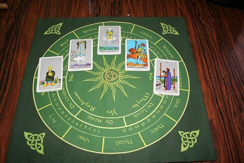 Tarot Accessory Set - Celtic Pentacle - Altar or Tarot Cloth with Matching Drawstring Bag - Divination Cloth or Casting Mat with Pouch in Saudi Arabia