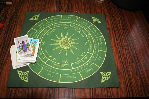 Tarot Accessory Set - Celtic Pentacle - Altar or Tarot Cloth with Matching Drawstring Bag - Divination Cloth or Casting Mat with Pouch in Saudi Arabia