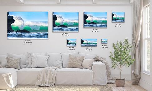 Lone Cypress Monterey Bay California Coastline Ocean Picture Nature Photo Relaxation Artwork for Meditation, Office, Dorm, House Decor (Canvas Print, 24x36 inches) in Saudi Arabia