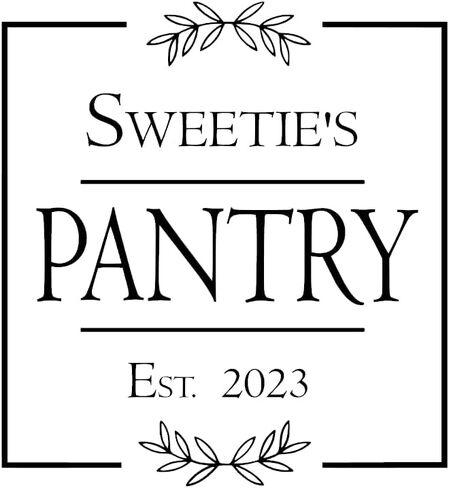 Custom Square Pantry Door Decal – Personalized Name or Company & Est. Year, Modern Vinyl Sticker for Kitchen Wall or Glass Door in Saudi Arabia