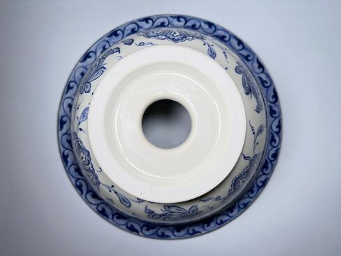 Bathroom Ceramic Blue Basin, Kitchen Vessel Sink, Countertop Floral Basin, Bowl Sink, Bathroom Remodeling, Vanity, Glossy Washstand, Powder (Diameter: 14" Ceramic Mirror) in Saudi Arabia