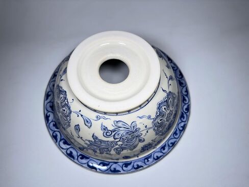 Bathroom Ceramic Blue Basin, Kitchen Vessel Sink, Countertop Floral Basin, Bowl Sink, Bathroom Remodeling, Vanity, Glossy Washstand, Powder (Diameter: 14" Ceramic Mirror) in Saudi Arabia