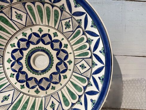 حوض الحمام الأخضر، حوض كونترتوب، حوض الفخار المطلي يدويًا، حوض غسيل البحر الأبيض المتوسط، إعادة تصميم الحمام الجديد، حوض حمام ريفي in Saudi Arabia