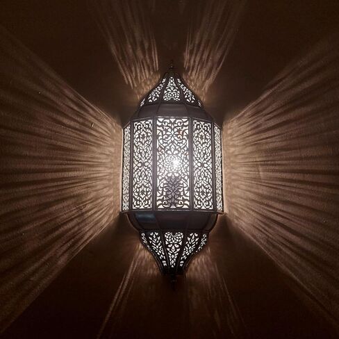 Set of 2 Handmade Moroccan Brass Wall Sconce - Traditional Bronze Wall Lamps (Gold) in Saudi Arabia