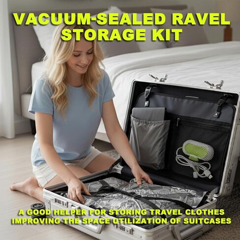 Vacuum Storage Bags for Travel with Portable Electric Pump, 8 Packs Vacuum Seal Bags for Clothing with High Pressure Pump, Compression Packing Space Saver, Portable Travel Bags for Luggage in Saudi Arabia