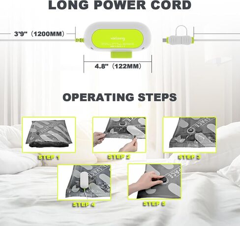 Vacuum Storage Bags for Travel with Portable Electric Pump, 8 Packs Vacuum Seal Bags for Clothing with High Pressure Pump, Compression Packing Space Saver, Portable Travel Bags for Luggage in Saudi Arabia