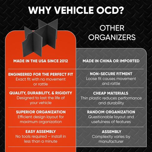 Vehicle OCD - Center Console Organizer for Toyota Camry (2012-2017) - Made in USA in Kuwait