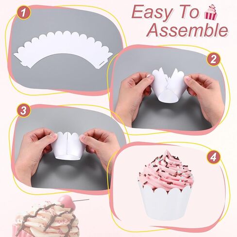 100-Pack Cupcake Wrappers, Wave Decoration Standard Baking Cups for Wedding/Birthday Party/Bakeries/Cafes Cake Decoration, Bake Cake Paper[Black] in Saudi Arabia