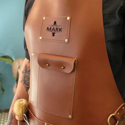 Custom Creative Artist Apron – Personalized Vegan Leather Barber & Stylist Workwear – Handmade Salon Apron with Functional Pockets & Adjustable Straps – Water-Resistant, Lightweight & Easy to Clean in Saudi Arabia
