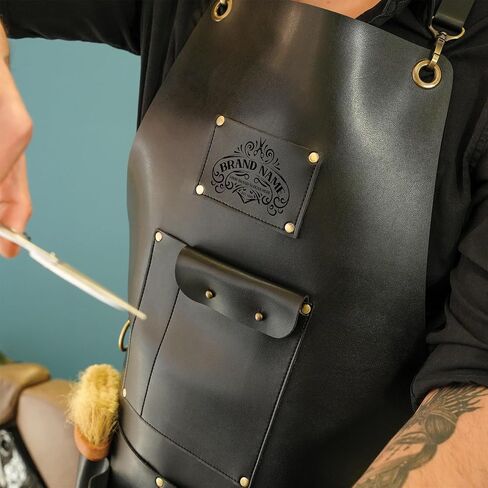 Custom Creative Artist Apron – Personalized Vegan Leather Barber & Stylist Workwear – Handmade Salon Apron with Functional Pockets & Adjustable Straps – Water-Resistant, Lightweight & Easy to Clean in Saudi Arabia