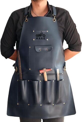 Custom Workshop Tool Apron – Personalized Vegan Leather Work Apron with Multi Pockets – Handmade Craftsman Gear with Adjustable Straps – Ideal for Woodworkers, Makers & DIY Projects in Saudi Arabia