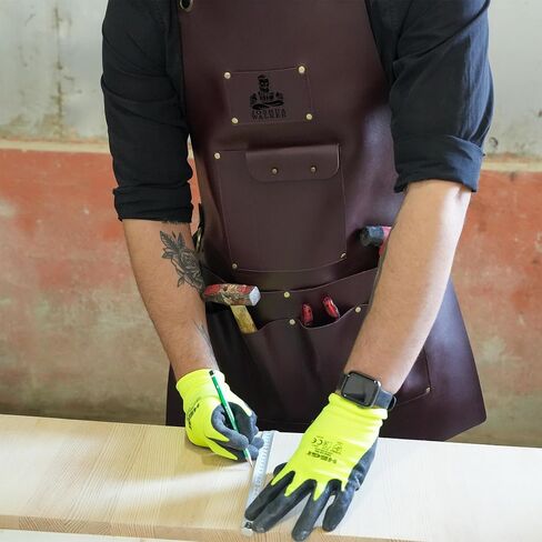 Custom Workshop Tool Apron – Personalized Vegan Leather Work Apron with Multi Pockets – Handmade Craftsman Gear with Adjustable Straps – Ideal for Woodworkers, Makers & DIY Projects in Saudi Arabia