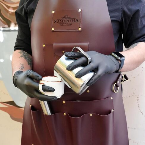 Personalized Chef Apron – Custom Vegan Leather Kitchen Workwear with Pockets – Handmade Culinary Uniform with Adjustable Straps – Waterproof, Heat-Resistant & Long-Lasting in Saudi Arabia
