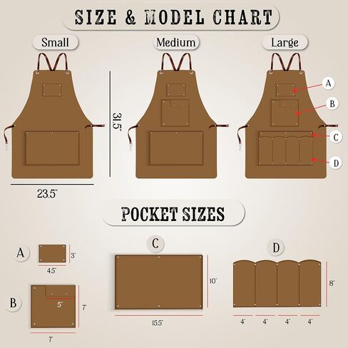 Personalized Chef Apron – Custom Vegan Leather Kitchen Workwear with Pockets – Handmade Culinary Uniform with Adjustable Straps – Waterproof, Heat-Resistant & Long-Lasting in Saudi Arabia