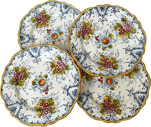 CERAMICHE D'ARTE PARRINI - مجموعة أواني طعام فخارية من السيراميك الإيطالي، أطباق تقديم وأطباق المطبخ، نمط العنب، مرسومة يدويًا، صنع في إيطاليا توسكان in Saudi Arabia
