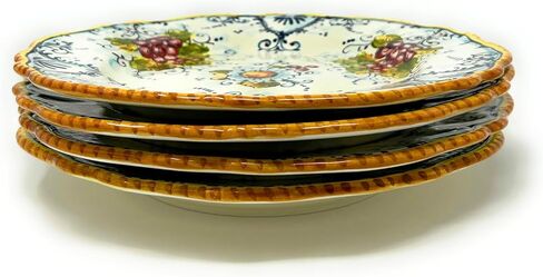 CERAMICHE D'ARTE PARRINI - مجموعة أواني طعام فخارية من السيراميك الإيطالي، أطباق تقديم وأطباق المطبخ، نمط العنب، مرسومة يدويًا، صنع في إيطاليا توسكان in Saudi Arabia