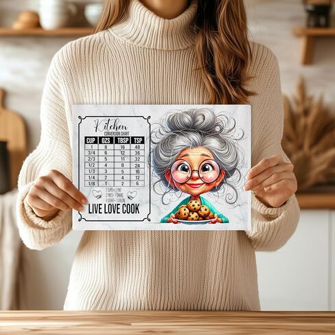 تصميم لوح تقطيع مطبخ الجدة المضحك - ورقة الغش المثالية للمطبخ - لوح الفحم وصينية التقديم in Saudi Arabia
