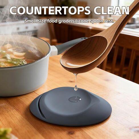 3 PCS Small Silicone Spoon Rest for Stove Top,(4.72" x 3.54" x 0.6") Spoon Holder for Kitchen Counter Dining Table Countertop Bar Station Decor, Flexible Elliptical Shape Non-Slip Unbreakable in Saudi Arabia