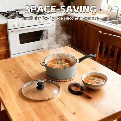 3 PCS Small Silicone Spoon Rest for Stove Top,(4.72" x 3.54" x 0.6") Spoon Holder for Kitchen Counter Dining Table Countertop Bar Station Decor, Flexible Elliptical Shape Non-Slip Unbreakable in Saudi Arabia