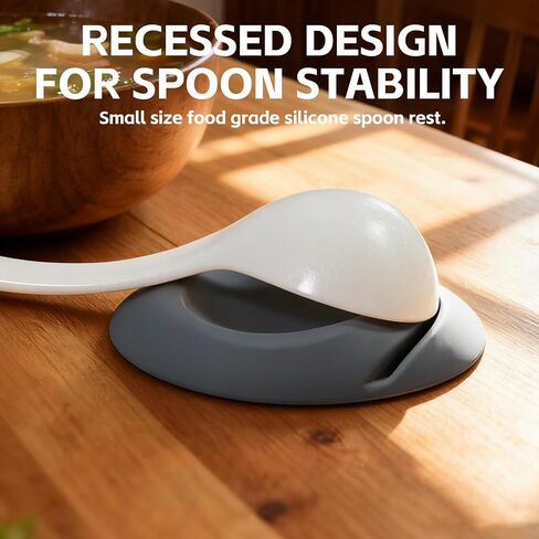 3 PCS Small Silicone Spoon Rest for Stove Top,(4.72" x 3.54" x 0.6") Spoon Holder for Kitchen Counter Dining Table Countertop Bar Station Decor, Flexible Elliptical Shape Non-Slip Unbreakable in Saudi Arabia