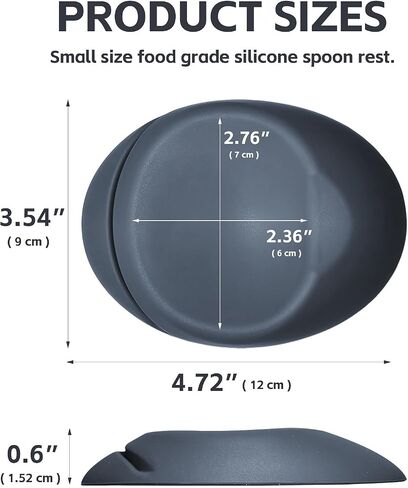 3 PCS Small Silicone Spoon Rest for Stove Top,(4.72" x 3.54" x 0.6") Spoon Holder for Kitchen Counter Dining Table Countertop Bar Station Decor, Flexible Elliptical Shape Non-Slip Unbreakable in Saudi Arabia