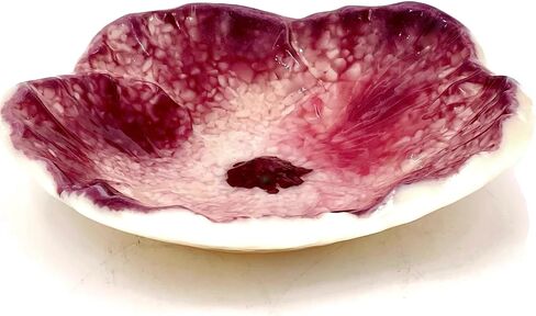 Floral Fused Glass 6 Inch Decorative Bowl in Cream and Cranberry Pink in Saudi Arabia