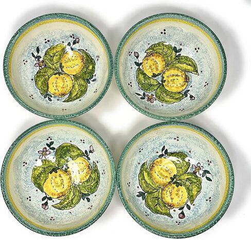 CERAMICHE D'ARTE PARRINI - مجموعة فخار إيطالية أوعية صغيرة للإفطار أو سلطة صغيرة على شكل ليمون فخار فني مصنوع في توسكان إيطاليا in Kuwait