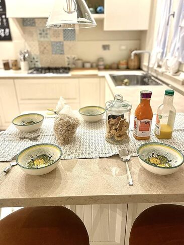 CERAMICHE D'ARTE PARRINI - مجموعة فخار إيطالية أوعية صغيرة للإفطار أو سلطة صغيرة على شكل ليمون فخار فني مصنوع في توسكان إيطاليا in Kuwait