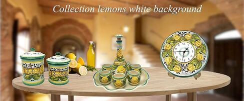 CERAMICHE D'ARTE PARRINI - مجموعة فخار إيطالية أوعية صغيرة للإفطار أو سلطة صغيرة على شكل ليمون فخار فني مصنوع في توسكان إيطاليا in Kuwait