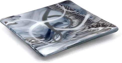 Gray and White Mid-Century Modern Art Glass Catchall Dish in Saudi Arabia