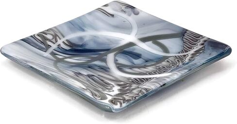 Gray and White Mid-Century Modern Art Glass Catchall Dish in Saudi Arabia