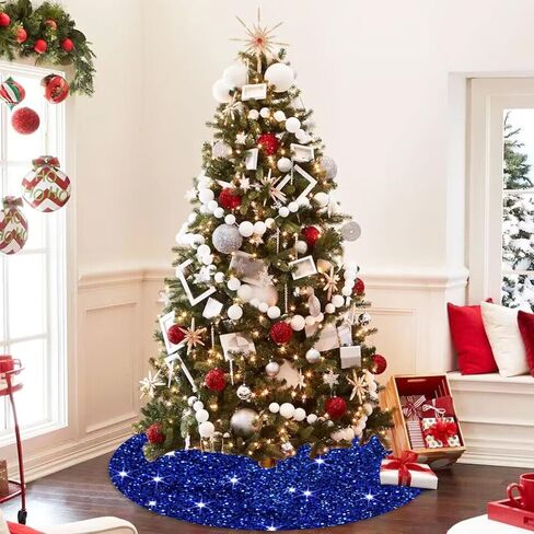 Orange Christmas Tree Skirt 60 Inch Velvet Tree Skirts Fall Sequin Tree Skirt Large Thanksgiving Tree Mat Christmas Metallic Tree Skirts Mermaid Tree Skirt for Halloween Decor in Kuwait