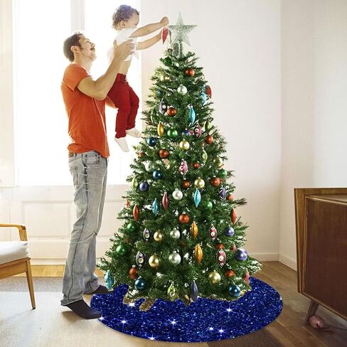 Orange Christmas Tree Skirt 60 Inch Velvet Tree Skirts Fall Sequin Tree Skirt Large Thanksgiving Tree Mat Christmas Metallic Tree Skirts Mermaid Tree Skirt for Halloween Decor in Kuwait