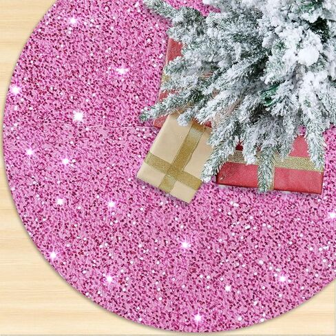 Orange Christmas Tree Skirt 60 Inch Velvet Tree Skirts Fall Sequin Tree Skirt Large Thanksgiving Tree Mat Christmas Metallic Tree Skirts Mermaid Tree Skirt for Halloween Decor in Kuwait