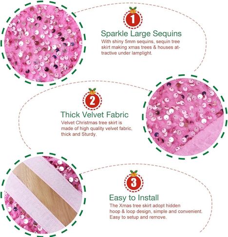 Orange Christmas Tree Skirt 60 Inch Velvet Tree Skirts Fall Sequin Tree Skirt Large Thanksgiving Tree Mat Christmas Metallic Tree Skirts Mermaid Tree Skirt for Halloween Decor in Kuwait