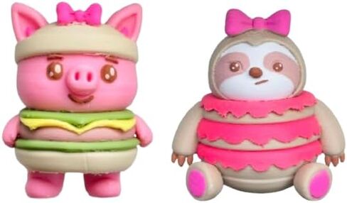تماثيل StatueVerse Pigwich & Slothcake Foodimal - مجموعة هجينة لطيفة مكونة من قطعتين: مجموعة إصدار محدود in Saudi Arabia