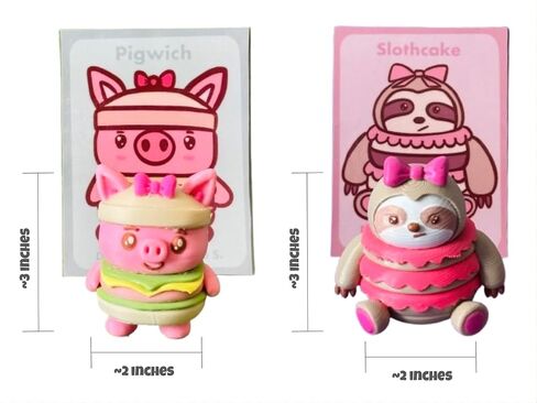 تماثيل StatueVerse Pigwich & Slothcake Foodimal - مجموعة هجينة لطيفة مكونة من قطعتين: مجموعة إصدار محدود in Saudi Arabia