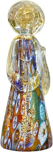 ديكوري الإيطالي تمثال ملاك ميلفيوري المصنوع يدويًا من زجاج مورانو، بطول 13.97 سم، تمثال الملاك الحارس، ديكور من الزجاج المنفوخ، هدايا لها، صنع في إيطاليا in Kuwait