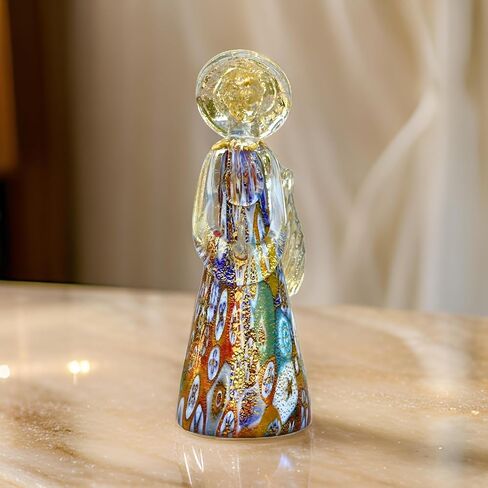 ديكوري الإيطالي تمثال ملاك ميلفيوري المصنوع يدويًا من زجاج مورانو، بطول 13.97 سم، تمثال الملاك الحارس، ديكور من الزجاج المنفوخ، هدايا لها، صنع في إيطاليا in Kuwait