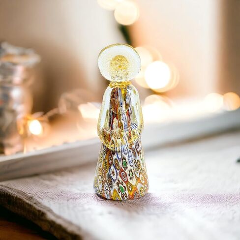 ديكوري الإيطالي تمثال ملاك ميلفيوري المصنوع يدويًا من زجاج مورانو، بطول 13.97 سم، تمثال الملاك الحارس، ديكور من الزجاج المنفوخ، هدايا لها، صنع في إيطاليا in Kuwait