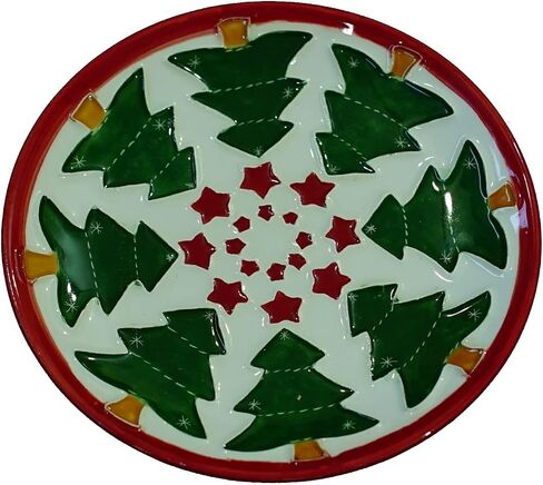 Anka Handcrafts - ديكورات منزلية لعيد الميلاد - أشجار الصنوبر - ألواح سيراميك مصنوعة يدويًا ومرسومة يدويًا مع سطح منقوش فريد - مع اللون الأزرق الداكن. حالة مخملية – عيد الميلاد للمنازل 744 in Saudi Arabia