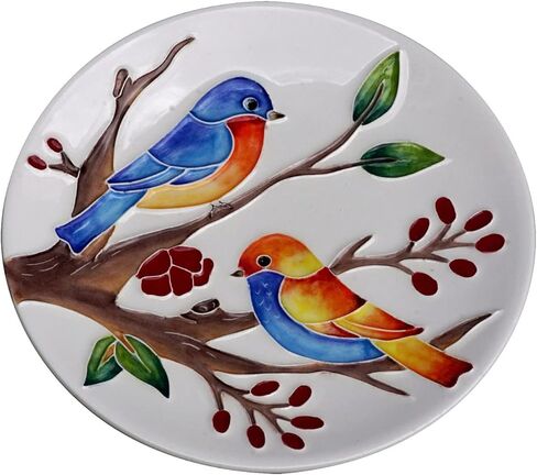 Anka Handcrafts - Cozy Home Decors - Enamoredness - Tree's Set - Handmade & Handpainted Ceramic Plates with Unique Embossed Surface – w Navy Int. Velvet Case – Best Collectables for Cozy Homes 771 in Saudi Arabia