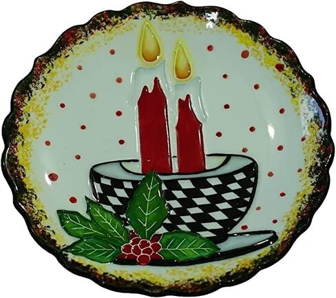 Anka Handcrafts - الشموع - ديكورات منزلية مريحة - ألواح سيراميك مصنوعة يدويًا ومرسومة يدويًا مع سطح منقوش فريد - مع اللون الأزرق الداكن. حافظة مخملية – أفضل الهدايا المزخرفة للمنازل والأمهات المريحة 753 in Saudi Arabia