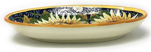 CERAMICHE D'ARTE PARRINI - صينية فخارية من السيراميك الإيطالي لوحة عباد الشمس بلو مرسومة يدويًا صنع في إيطاليا توسكانا in Kuwait